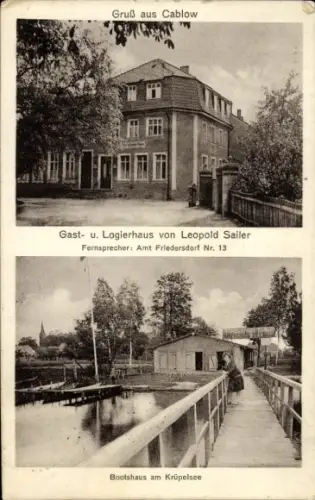 Ak Friedersdorf Zernsdorf Königs Wusterhausen in Brandenburg, Gasthof, Bootshaus am Krüpelsee