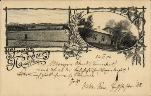 Passepartout Ak Norburg Dänemark, Hausansicht, Fernblick