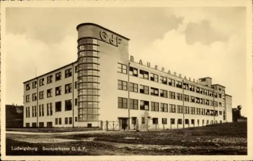 Ak Ludwigsburg in Baden Württemberg, Außenansicht der Bausparkasse G. d. F.