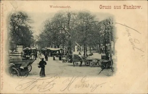 Ak Berlin Pankow, Wochenmarkt