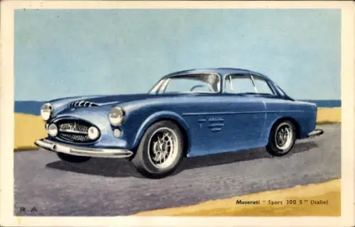 Künstler Ak Maserati Sport 300 S, Ital. Sportwagen, Automobil