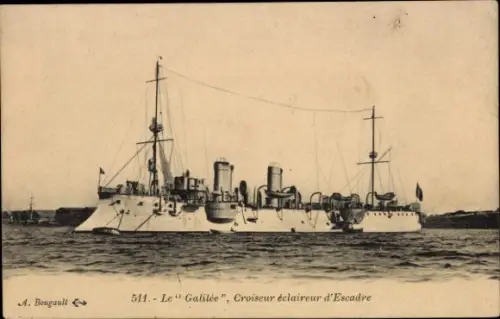 Ak Französisches Kriegsschiff, Le Galilée, Croiseur éclaireur d'escadre