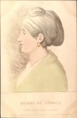 Künstler Ak Madame de Lamballe, Marie-Louise von Savoyen-Carignan, Portrait im Profil