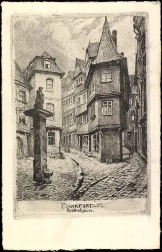 Künstler Ak Frankfurt am Main, Goldhutgasse