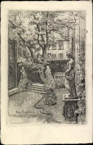 Künstler Ak Frankfurt am Main, Goethehaus Museumsgarten