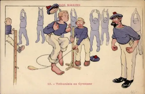 Künstler CPA Nos Marins, Tribordais au Gymnase