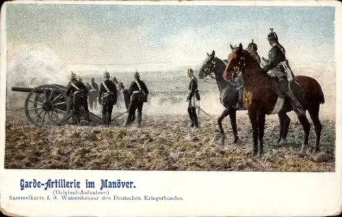 Ak Garde Artillerie im Manöver, Feuerndes Geschütz