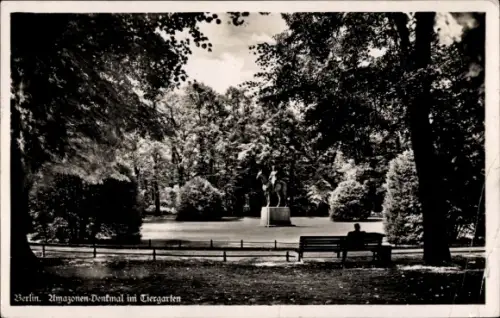 Ak Berlin Tiergarten, Amazonen-Denkmal im Tiergarten