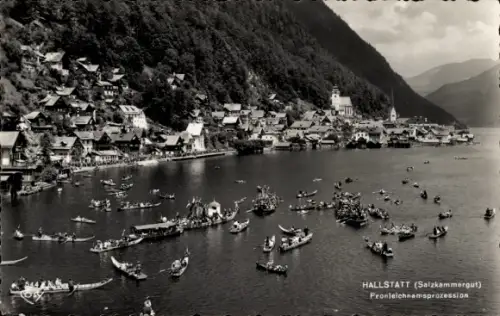 Ak Hallstatt im Salzkammergut Oberösterreich, Fronleichnamsprozession