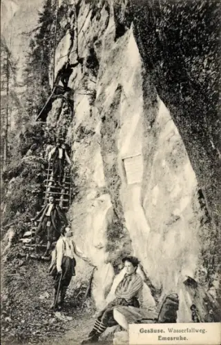Ak Gesäuse Steiermark, Wasserfallweg, Emesruhe