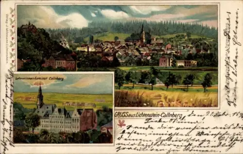 Jugendstil Ak Lichtenstein Callnberg, Ortsansicht