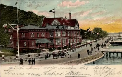 Ak Düsternbrook Kiel, Restaurant Seebadeanstalt an der Strandpromenade, Yachtklub, Klubhaus