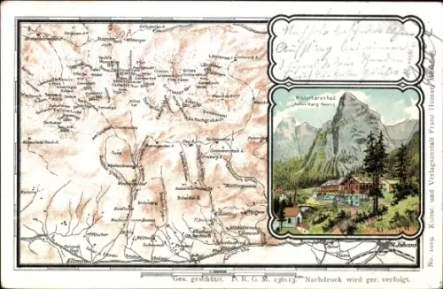 Landkarten Ak Hinterbärenbad in Tirol, Gesamtansicht