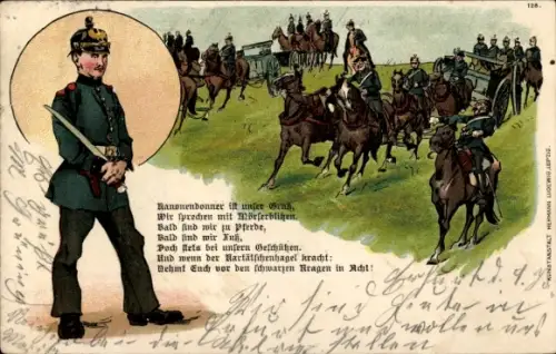 Litho Deutsche Soldaten, Manöver, Propaganda