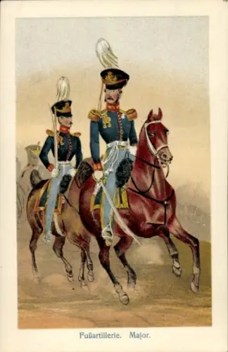 Ak Fußartillerie, Major, Vormals Königliches Hannoversches Militär, Um 1840