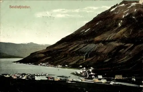 Ak Seydisfjördur Island, Seidisfjördur, Hafen, Fjord, Ortschaft, Berg