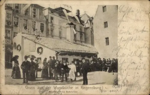 Ak Regensburg an der Donau Oberpfalz, Wurstküche