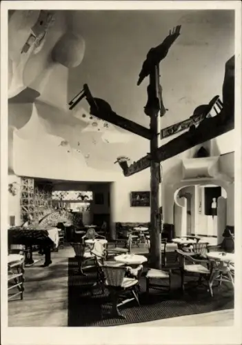 Ak Worpswede in Niedersachsen, Hotel, Kaffee und Restaurant, Innenansicht