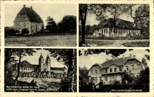 Ak Billerbeck Nordrhein Westfalen, Kolvenburg, Richthof, Benediktinerabtei, Landwirtschaftsschule