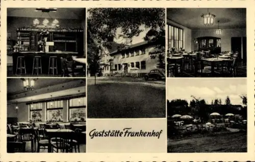Ak Groß Reken in Westfalen, Gaststätte Frankenhof, Schanktheke, Speisesäle, Terrasse/Biergarten