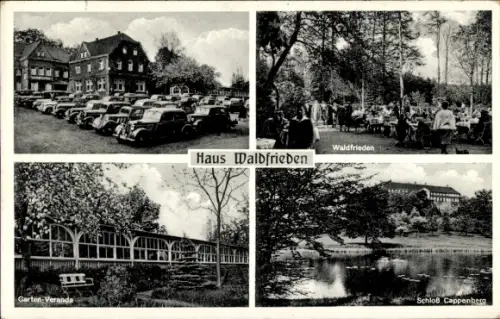 Ak Cappenberg Selm im Münsterland Westfalen, Haus Waldfrieden, Autos, Schloss