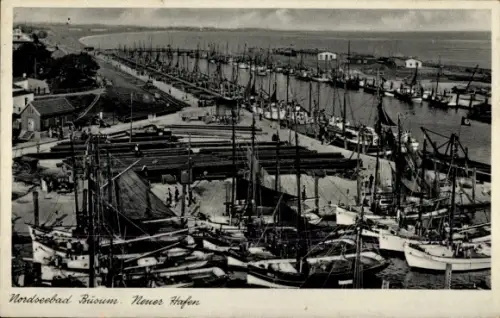 Ak Nordseebad Büsum, Neuer Hafen