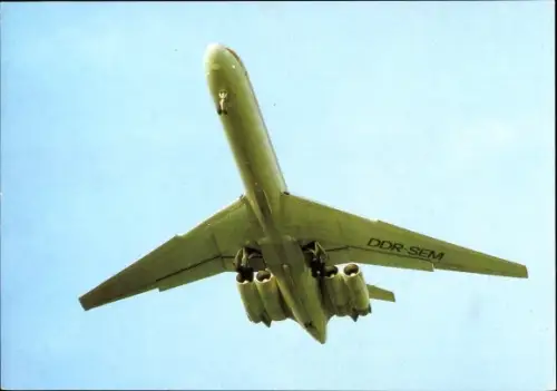 Ak DDR Interflug Flugzeug IL-62, Iljuschin, Deutsches Passagierflugzeug