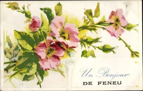 Ak Féneu Maine et Loire, Blumenstrauß, Souvenir