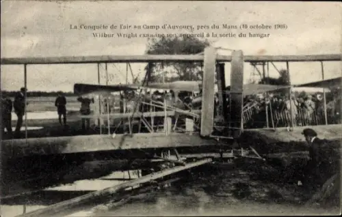 CPA La Conquête de l'air au Camp d'Auvours, près du Mans,10 octobre 1908