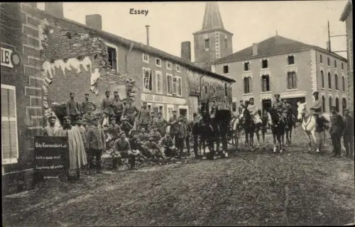 Ak Essey et Maizerais Meurthe et Moselle, Straßenpartie, Deutsche Soldaten