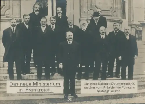 Foto Ak Neues Ministerium in Frankreich, Neues Kabinett Doumergue