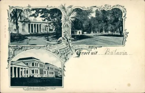 Ak Batavia Jakarta Java Indonesien, Sluisbrug, Het Groote Huis