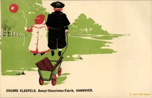 Künstler Ak Schokoladen-Fabrik Eduard Kleefeld Hannover, Kinder, Spielzeug