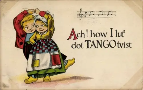 Ak Kinder in niederländischen Trachten, Tango