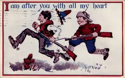 Künstler Ak I am after you with all my heart, Cowboy