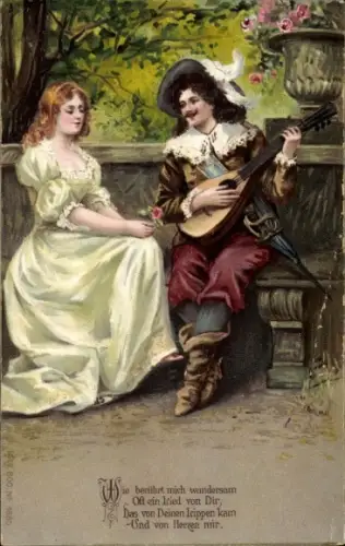 Litho Der Trompeter von Säckingen, Wie berührt mich wundersam oft ein Lied von Dir