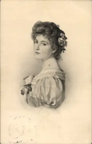 Künstler Ak Junge Frau, Portrait