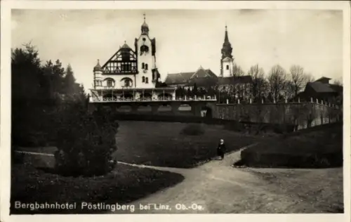 Ak Linz in Oberösterreich, Bergbahnhotel Pöstlingberg