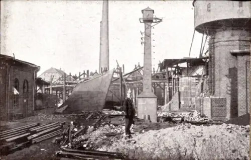 Ak Hilbersdorf Chemnitz in Sachsen, Sturmkatastrophe am 27. Mai 1916, Heizhäuser