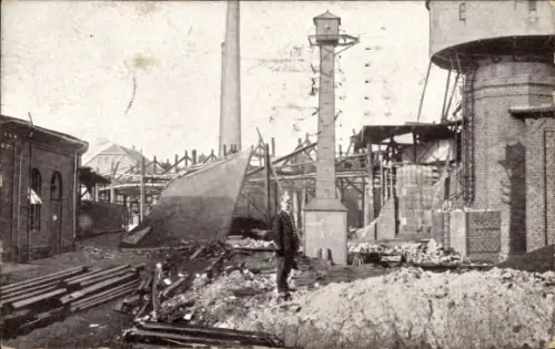 Ak Chemnitz in Sachsen, Sturmkatastrophe am 27. Mai 1916, Heizhäuser