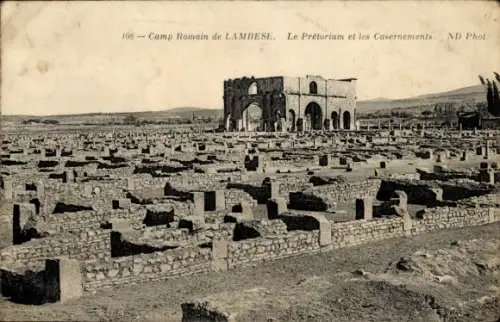 Ak Tazoult Lambèse Algerien, Camp Romain de LAMBESE, Le Prétorium, Casernements