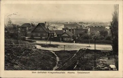 Ak Kaunas Kowno Kauen Litauen, Totale auf den Ort, Kriegsschauplatz