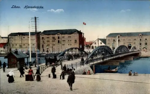 Ak Liepaja Libau Lettland, Libau, Hansabrücke