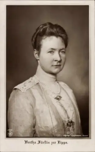 Ak Bertha Fürstin zur Lippe, Portrait