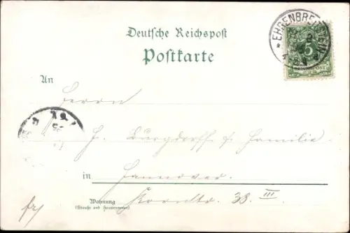 Litho Arenberg Koblenz am Rhein, Kirche, Außen- und Innenansicht
