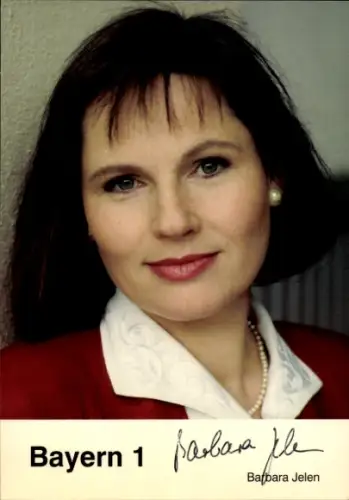 Autogrammkarte Moderatorin Barbara Jelen, Portrait, Autogramm, Bayern 1