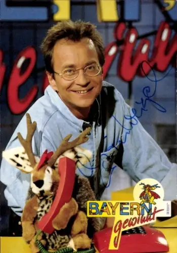 Autogrammkarte Moderator Erwin Weigel, Portrait, Autogramm, Bayern gewinnt