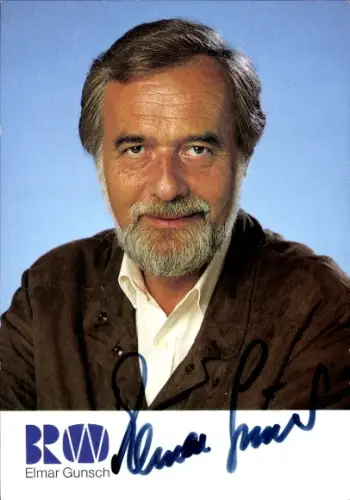 Autogrammkarte Moderator Elmar Gunsch, Portrait, Autogramm