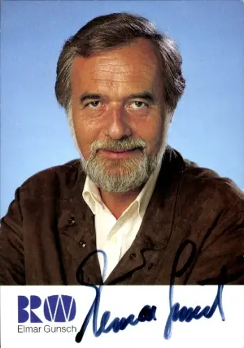 Autogrammkarte Moderator Elmar Gunsch, Portrait, Autogramm