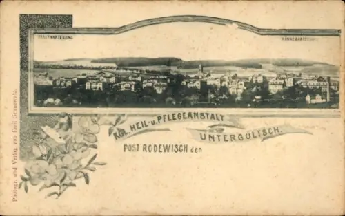 Passepartout Ak Untergöltzsch Rodewisch im Vogtland Sachsen, Königliche Heil- und Pflegeanstalt